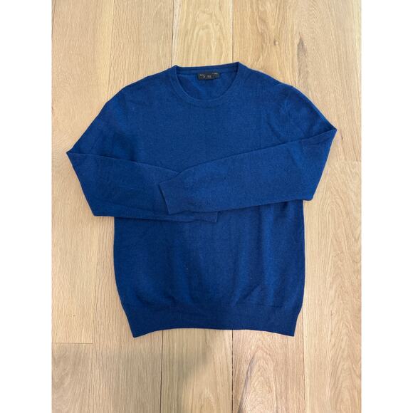 The Men's Store at Bloomingdale's Blue Cashmere Crewneck Sweater size Large $228 - Picture 3 of 3